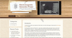 Desktop Screenshot of electromagneticgeneratorpower.com