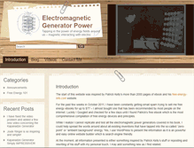 Tablet Screenshot of electromagneticgeneratorpower.com